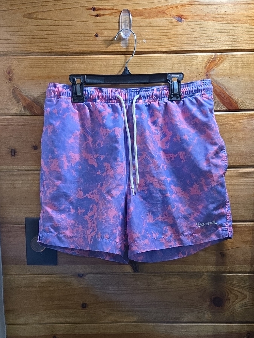 PacSun Mens Purple and Pink Tie-Dye Swim Shorts Small Lined 0694